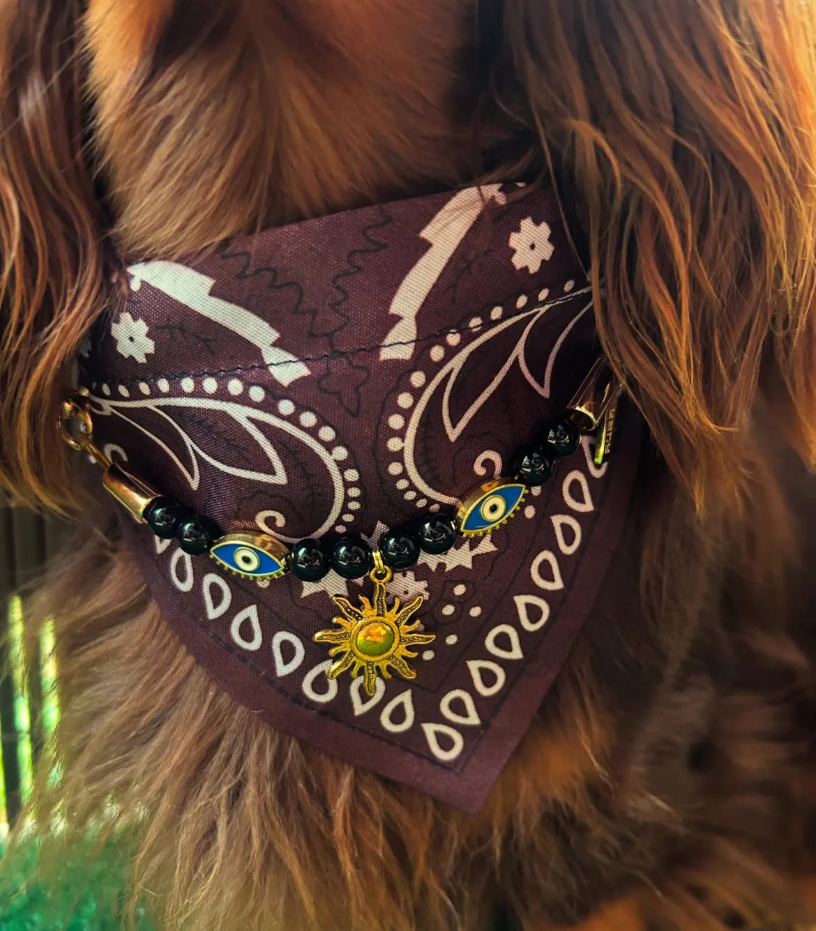 Collier bandana marron Cairo Rider pour chiens et chats